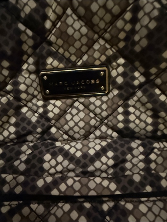 Marc Jacobs Quilted Snake-Pattern Backpack in Black and Cream